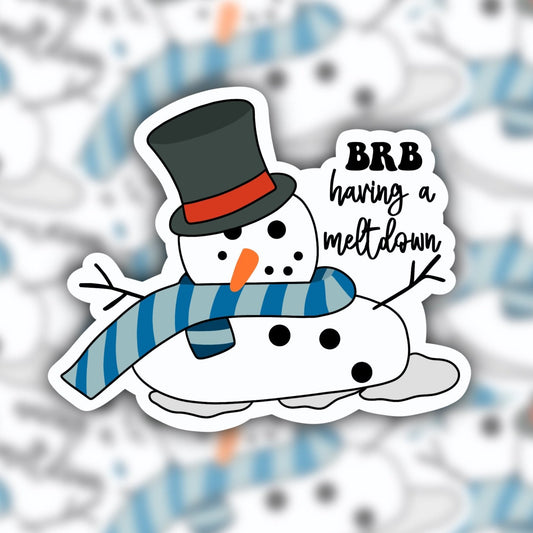 snowman sticker - christmas sticker - meltdown sticker - RF Design company - waterproof sticker