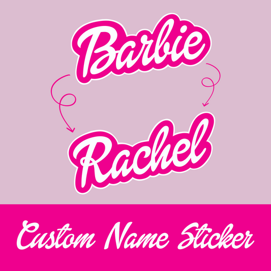 Personalized Barbie Style Name sticker