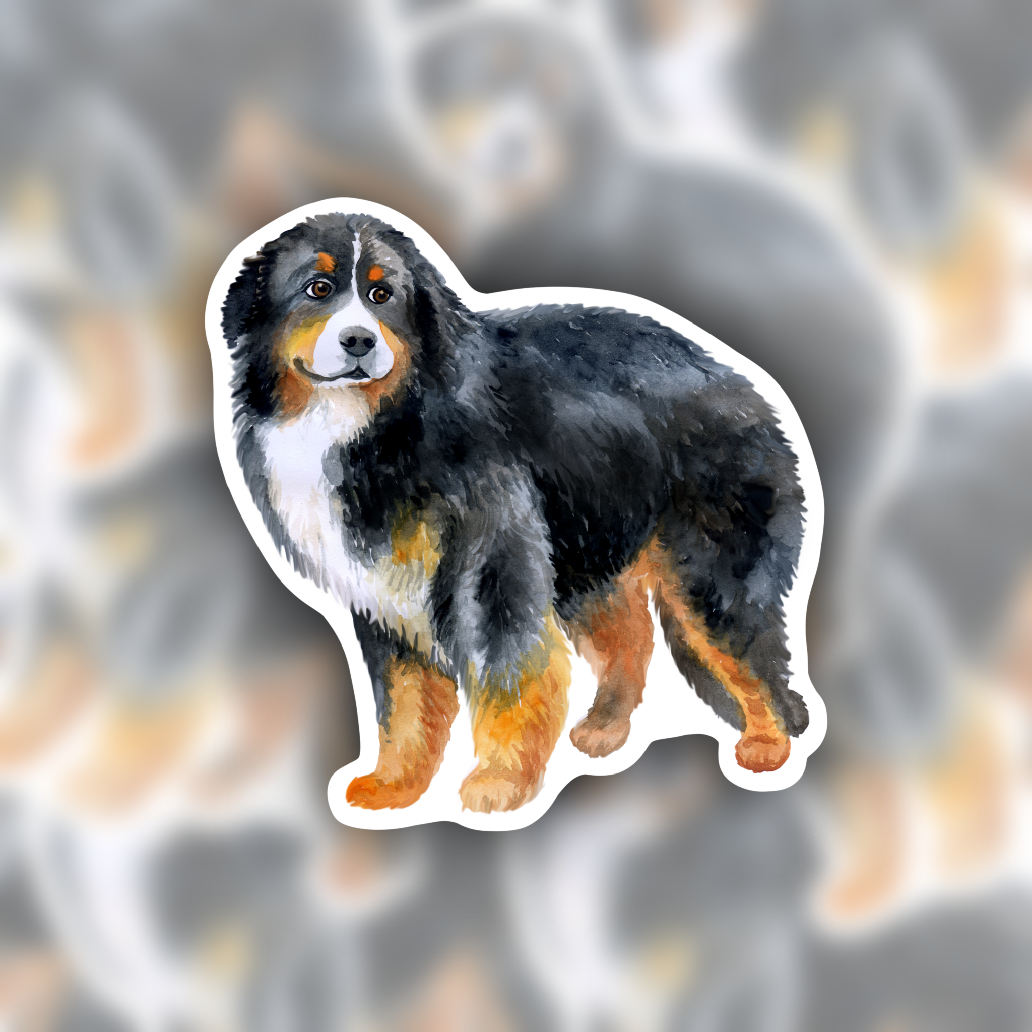 Bernese Mountain Dog waterproof sticker - pet portrait sticker - RF design company