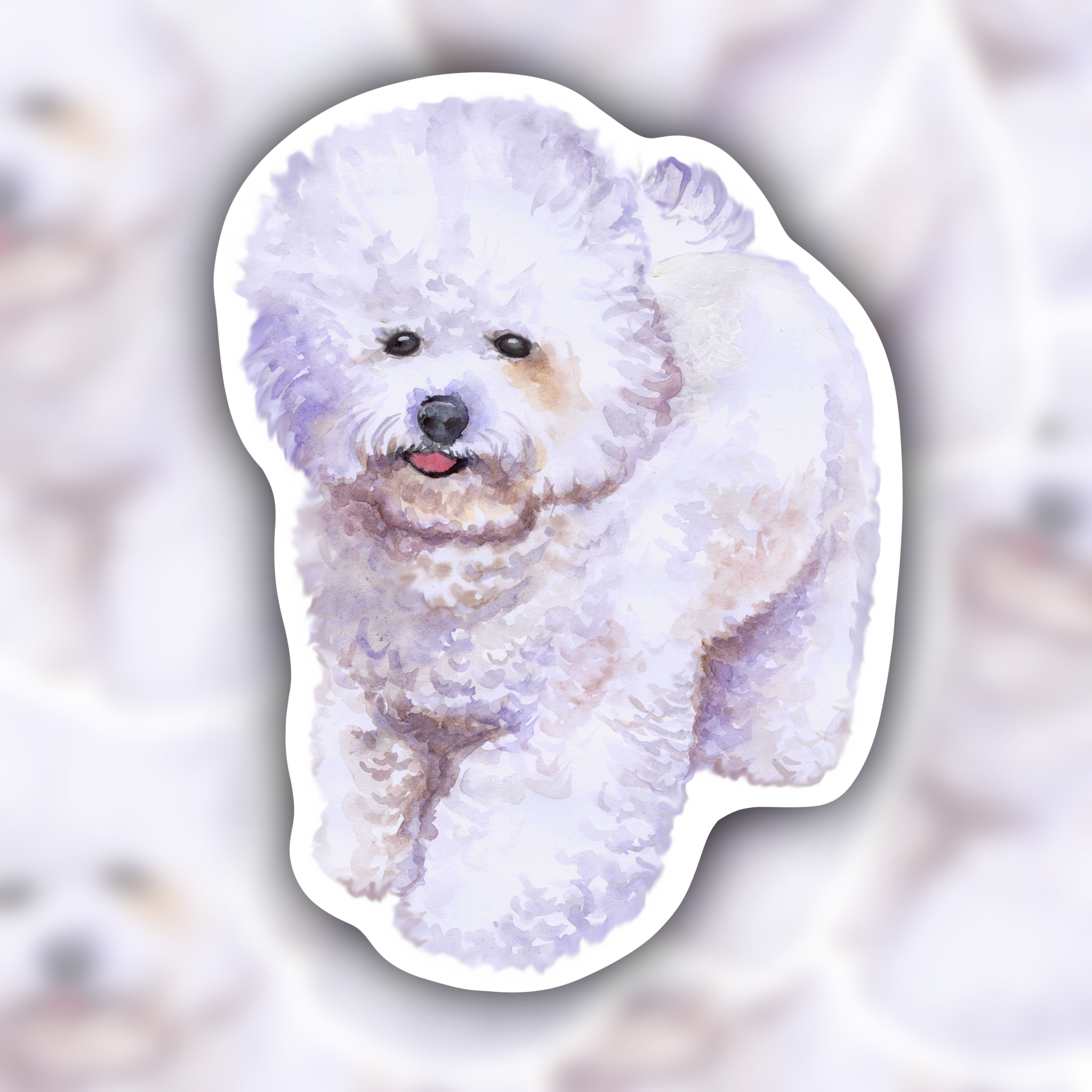 Bichon Frisse waterproof sticker - pet portrait sticker - RF design company