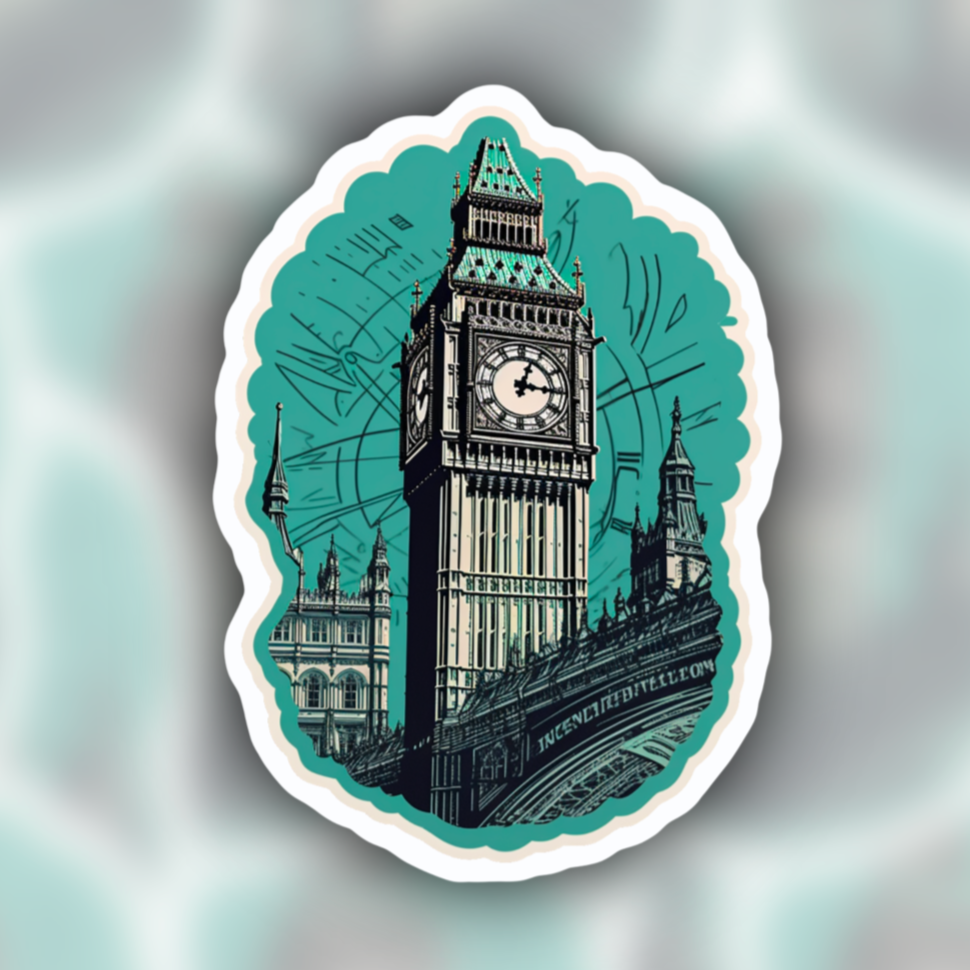 London sticker - Big Ben sticker - England sticker - landmark sticker - travel sticker - wanderlust sticker - adventure sticker - waterproof sticker - RF Design Company