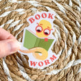 Load image into Gallery viewer, book worm sticker - reading sticker - waterproof sticker - gifts for readers - RF design company
