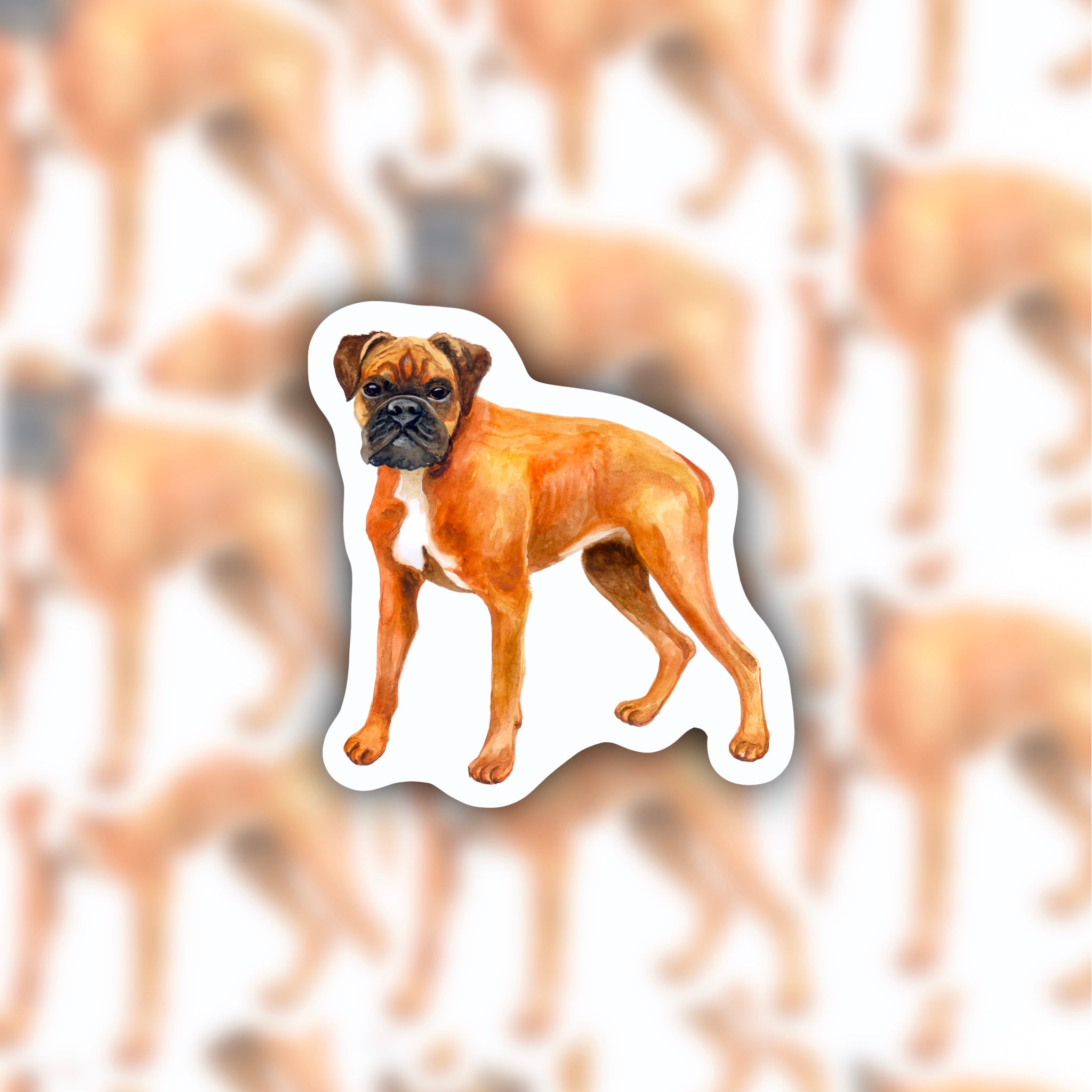 Boxer waterproof sticker - dog sticker for cars - dog magnet for cars - RF Design Company