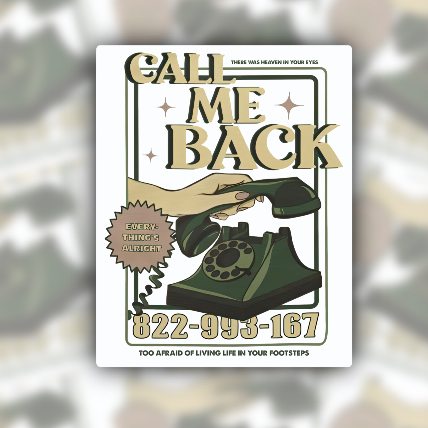 call me back sticker - stick season sticker - Noah Kahan sticker - waterproof sticker - RF Design Company