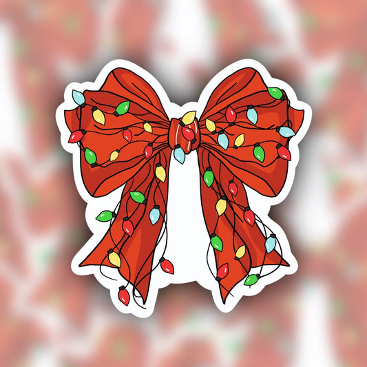 Christmas sticker | Coquette Bow Sticker | Waterproof sticker