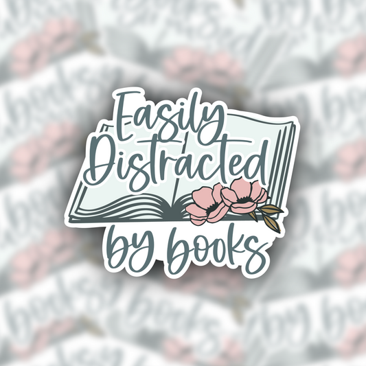 Easily Distracted By Books sticker