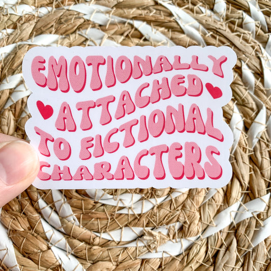 emotionally attached to fictional characters sticker - reading sticker - waterproof sticker - gifts for readers - RF design company