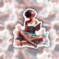 Load image into Gallery viewer, Floral Bookish Girl sticker
