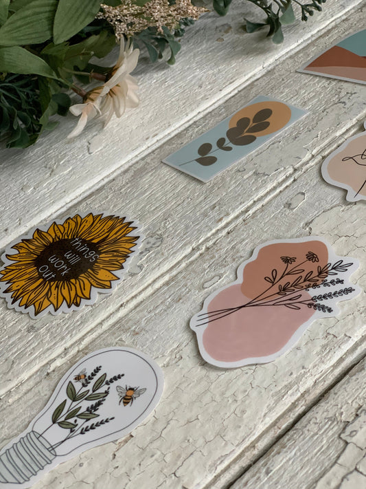 Boho Neutral Florals sticker