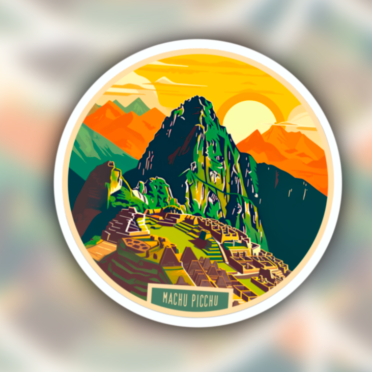 machu picchu sticker - travel sticker - wanderlust sticker - waterproof sticker - RF Design Company