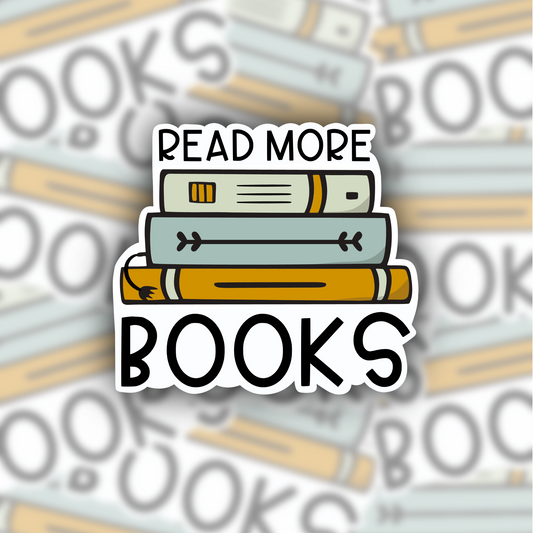 read more books sticker - reading sticker - waterproof sticker - gifts for readers - RF design company