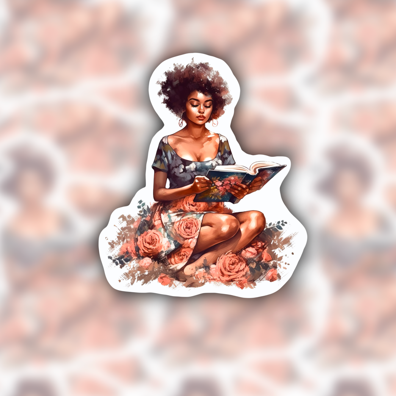 Rose Bookish Girl sticker