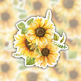 Load image into Gallery viewer, sunflower sticker - waterproof sticker - RF Design Company - floral sticker - flower sticker - waterbottle sticker
