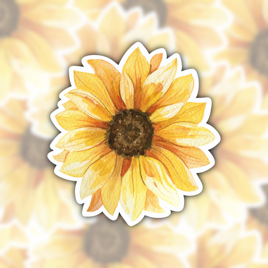 sunflower sticker - floral sticker - flower sticker - waterproof sticker - RF Design Company