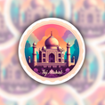 Load image into Gallery viewer, Taj Mahal sticker - landmark sticker - travel sticker - wanderlust sticker - adventure sticker -  waterproof sticker - RF Design Company
