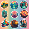 Load image into Gallery viewer, Taj Mahal sticker - landmark sticker - travel sticker - wanderlust sticker - adventure sticker - waterproof sticker - RF Design Company
