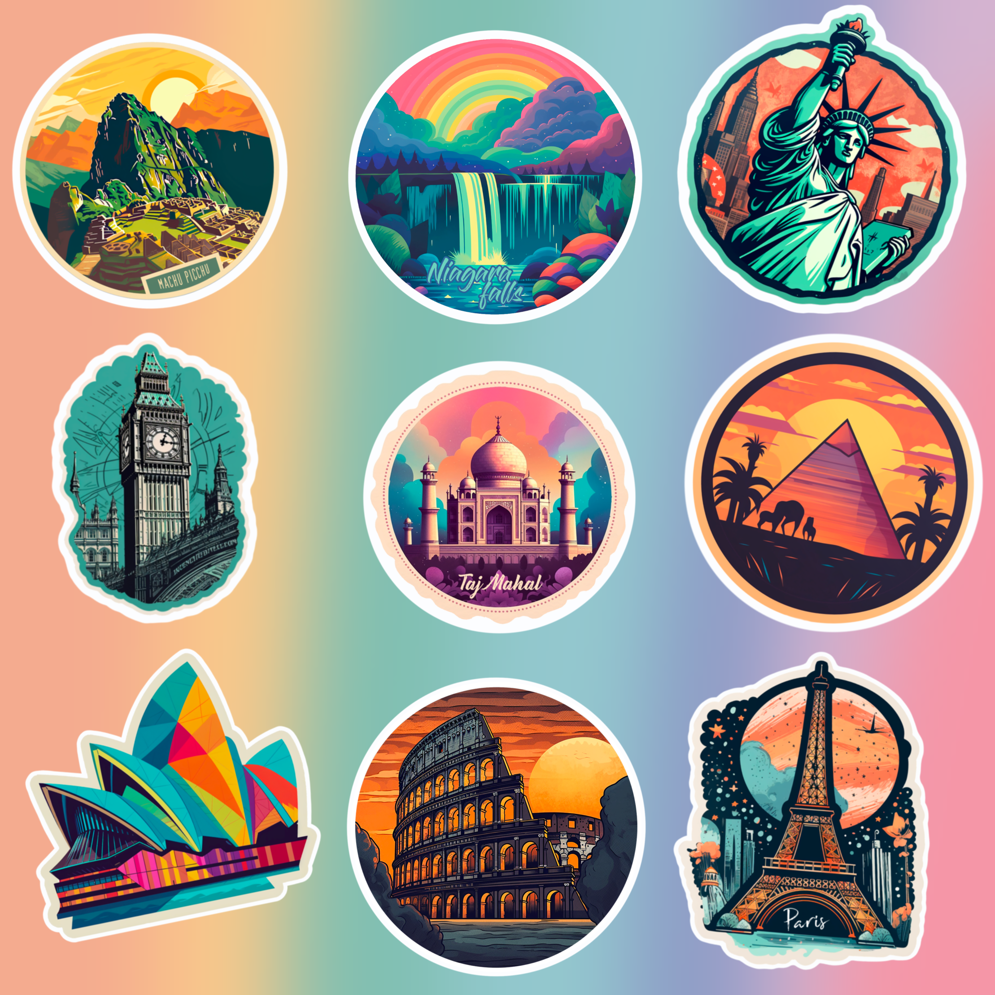 Eiffel Tower sticker - France sticker- Paris sticker - landmark sticker - travel sticker - wanderlust sticker - adventure sticker -  waterproof sticker - RF Design Company