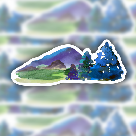 mountain sticker - landscape sticker - waterproof sticker - RF Design Company