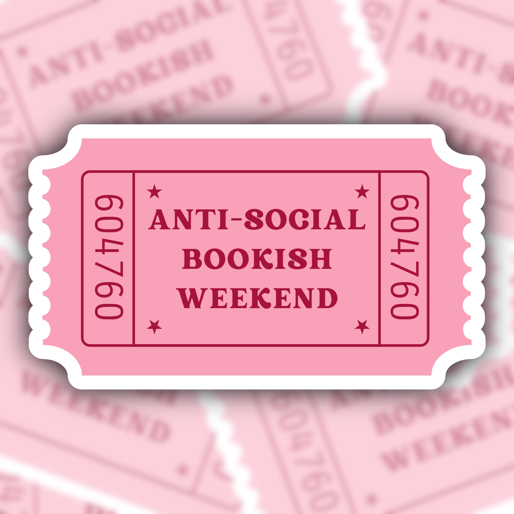 anti social bookish weekend sticker - book club sticker - waterproof sticker - gifts for readers - RF design company