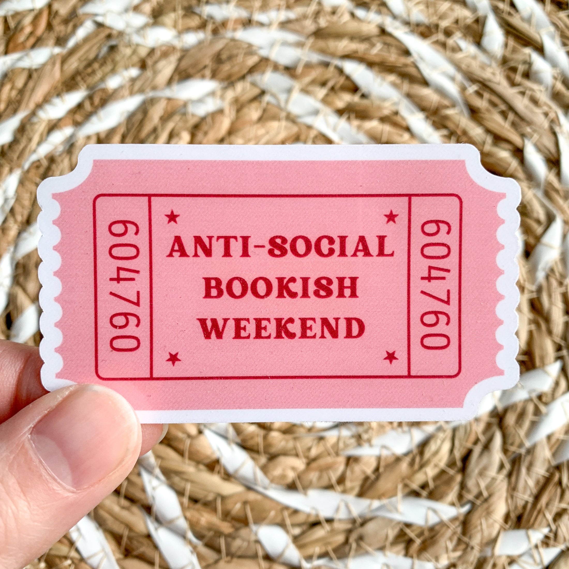 anti social bookish weekend sticker - book club sticker - waterproof sticker - gifts for readers - RF design company