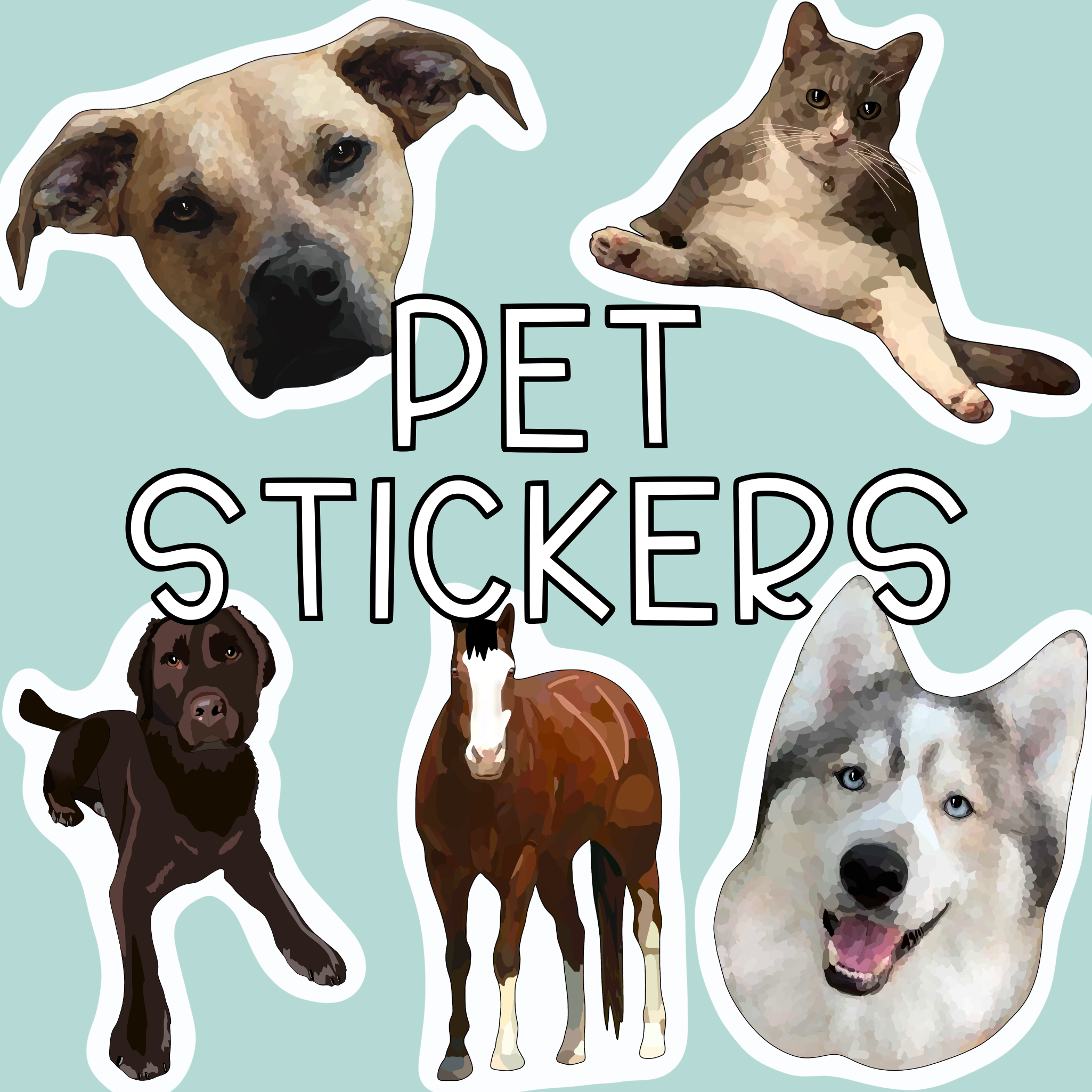Personalized pet sticker - waterproof sticker - RF Design Company