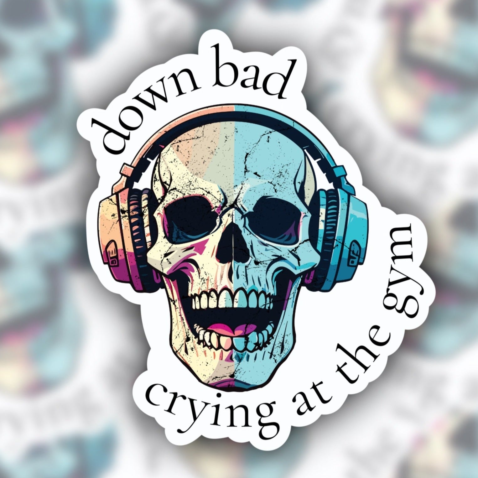 down bad sticker - gym sticker - skull sticker - TTPD sticker - Taylor Swift sticker - waterproof sticker - RF Design Company