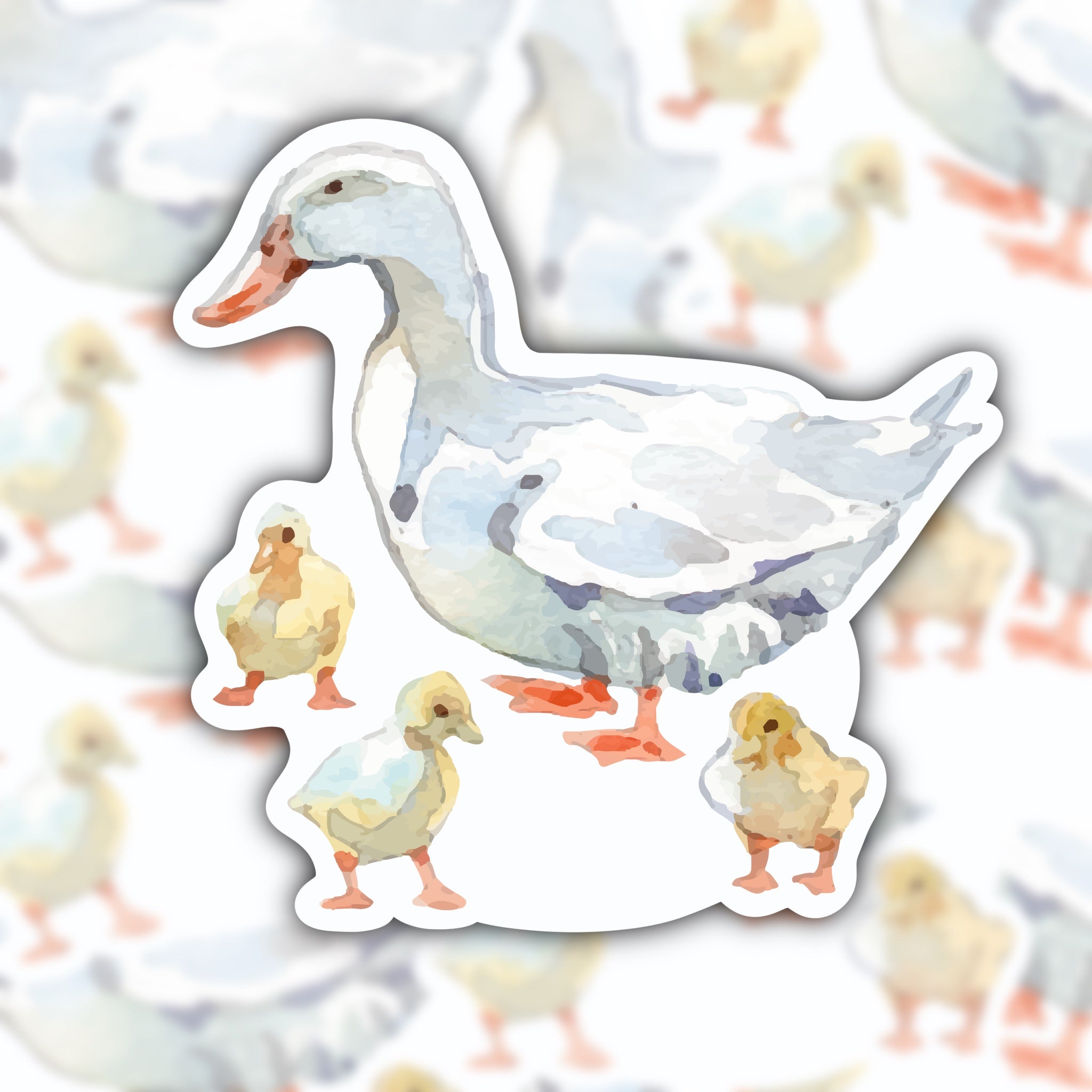 duck and ducklings sticker - gift for mothers day - waterproof sticker - RF Design company