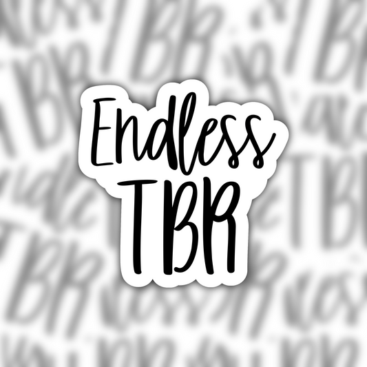 endless TBR sticker - reading sticker - waterproof sticker - gifts for readers - RF design company