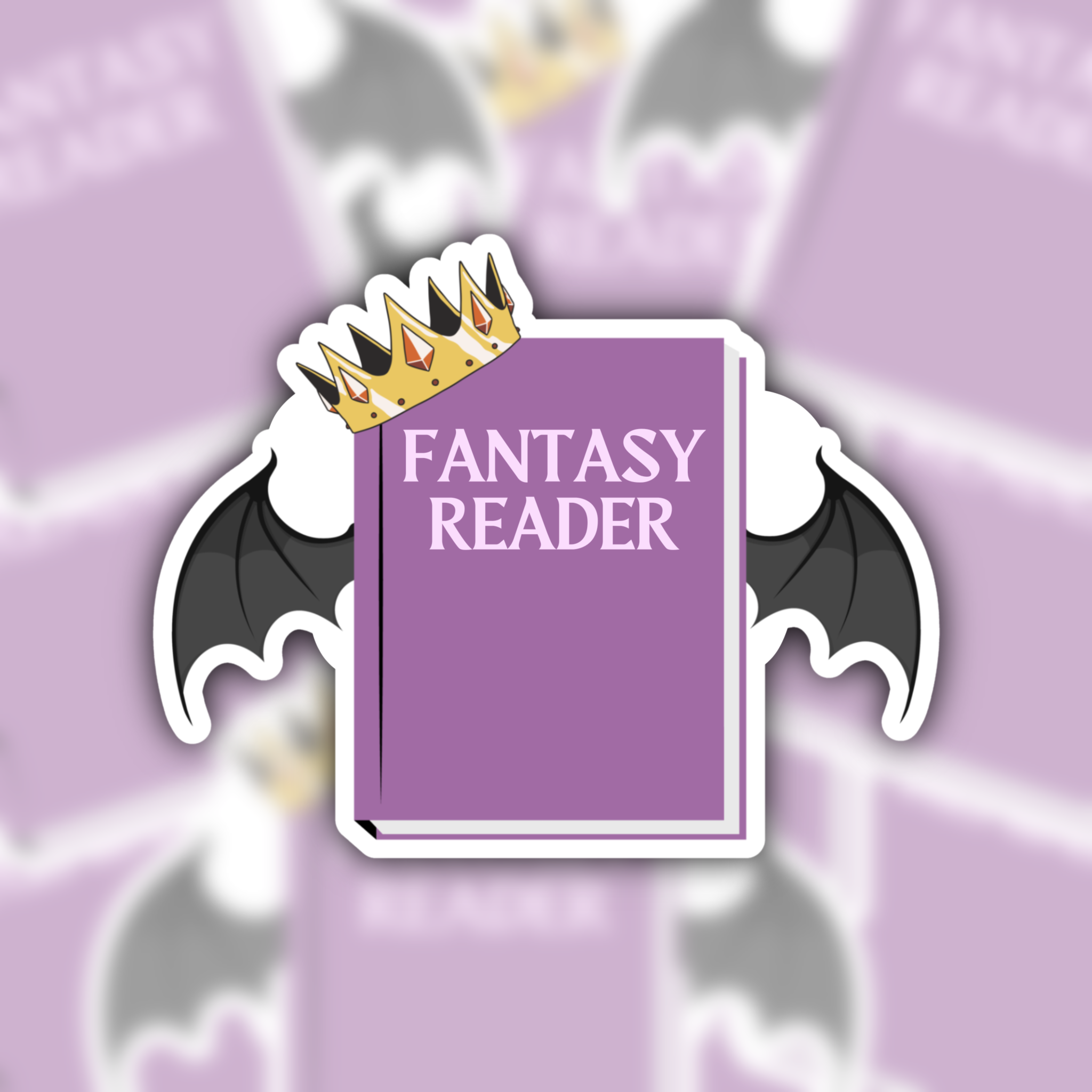 fantasy reader sticker - reading sticker - waterproof sticker - gifts for readers - RF design company