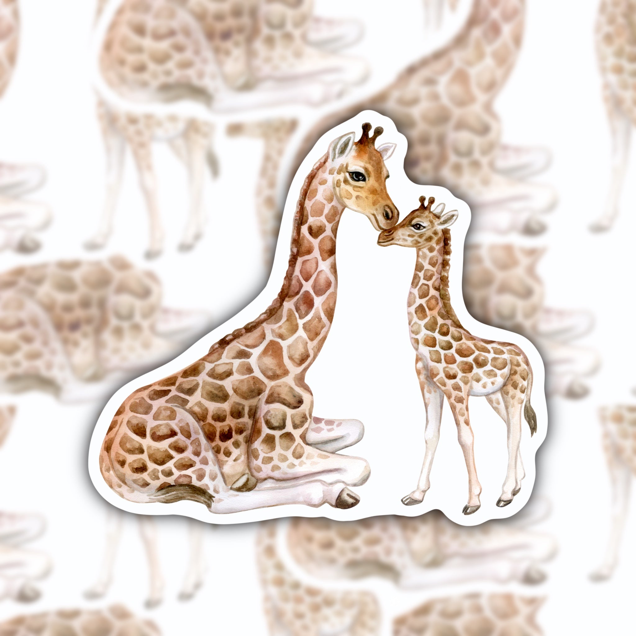 giraffe sticker - giraffe mom and child sticker - waterproof sticker - RF design company