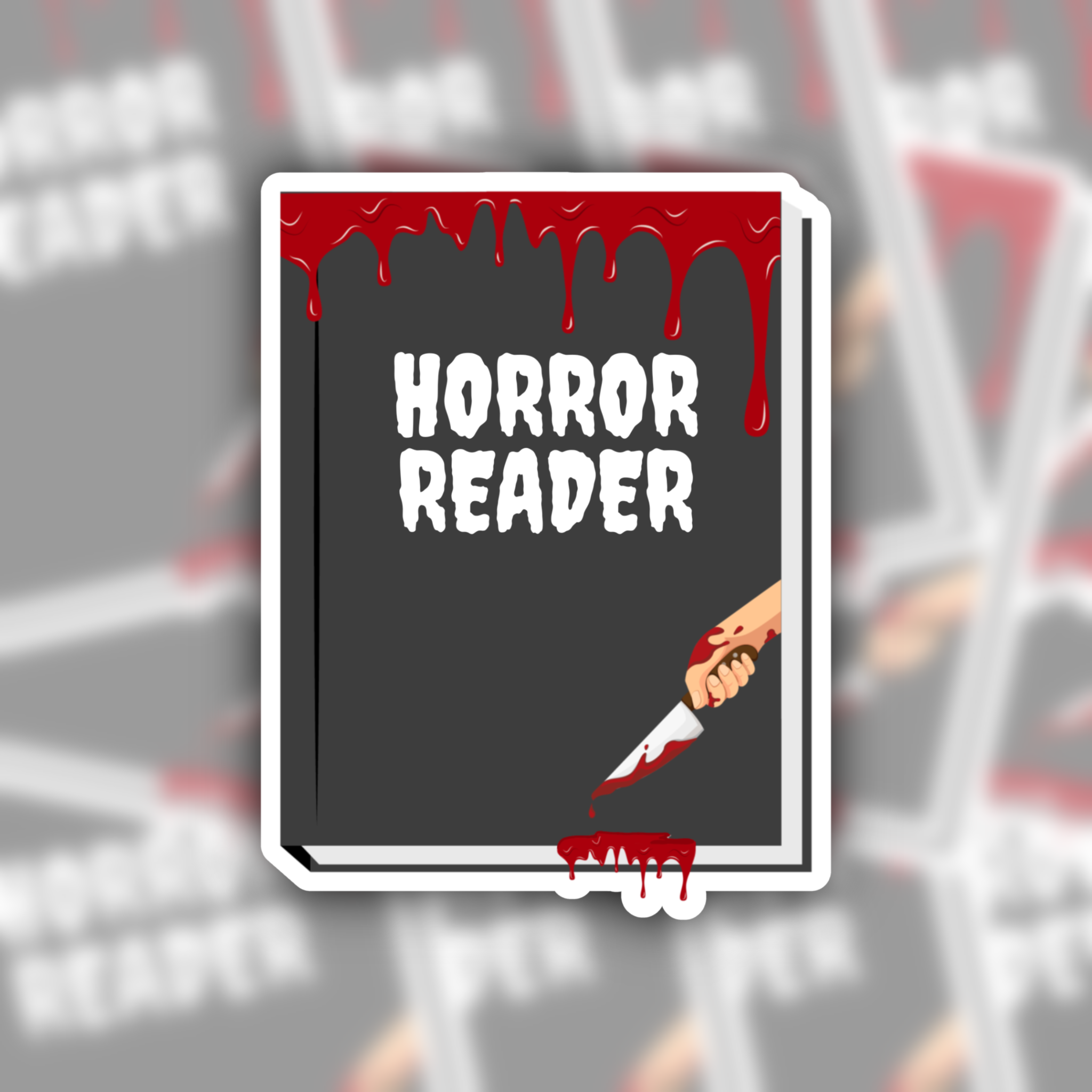 horror reader sticker - reading sticker - waterproof sticker - gifts for readers - RF design company