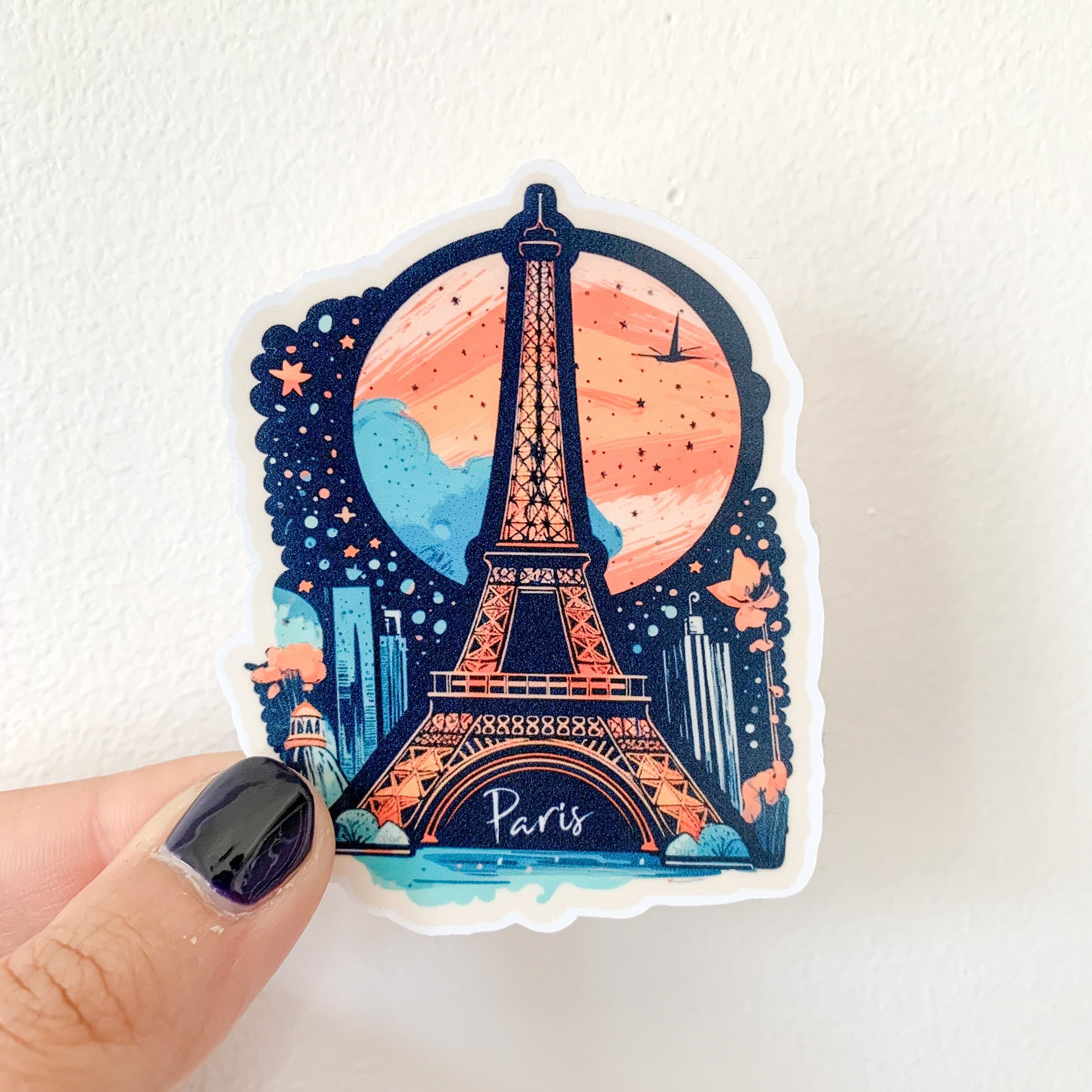 Eiffel Tower sticker - France sticker- Paris sticker - landmark sticker - travel sticker - wanderlust sticker - adventure sticker -  waterproof sticker - RF Design Company