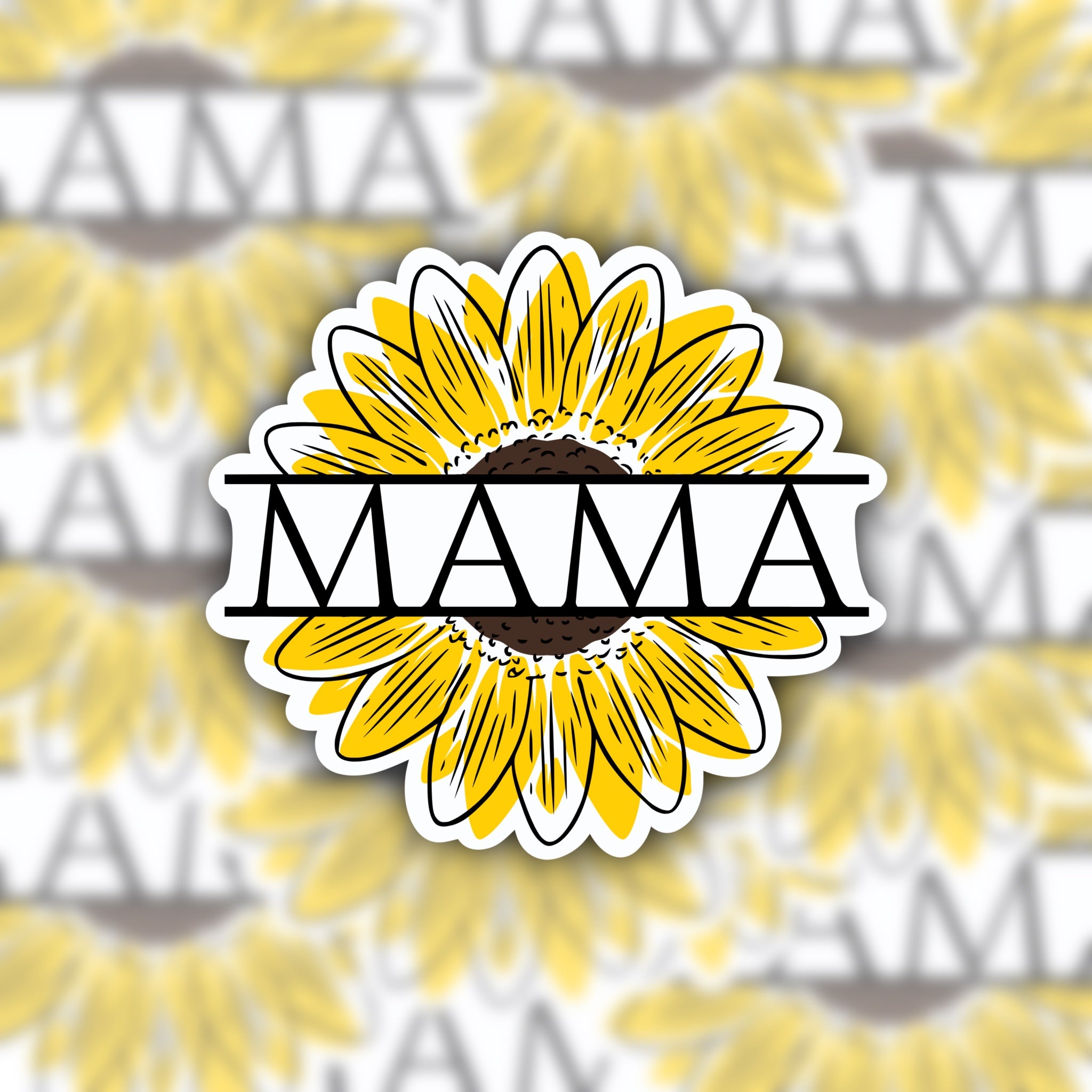 mama sticker - sunflower sticker - waterproof sticker - RF design company