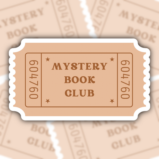 mystery book club sticker - waterproof sticker - gifts for readers - RF design company