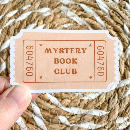 mystery book club sticker - waterproof sticker - gifts for readers - RF design company