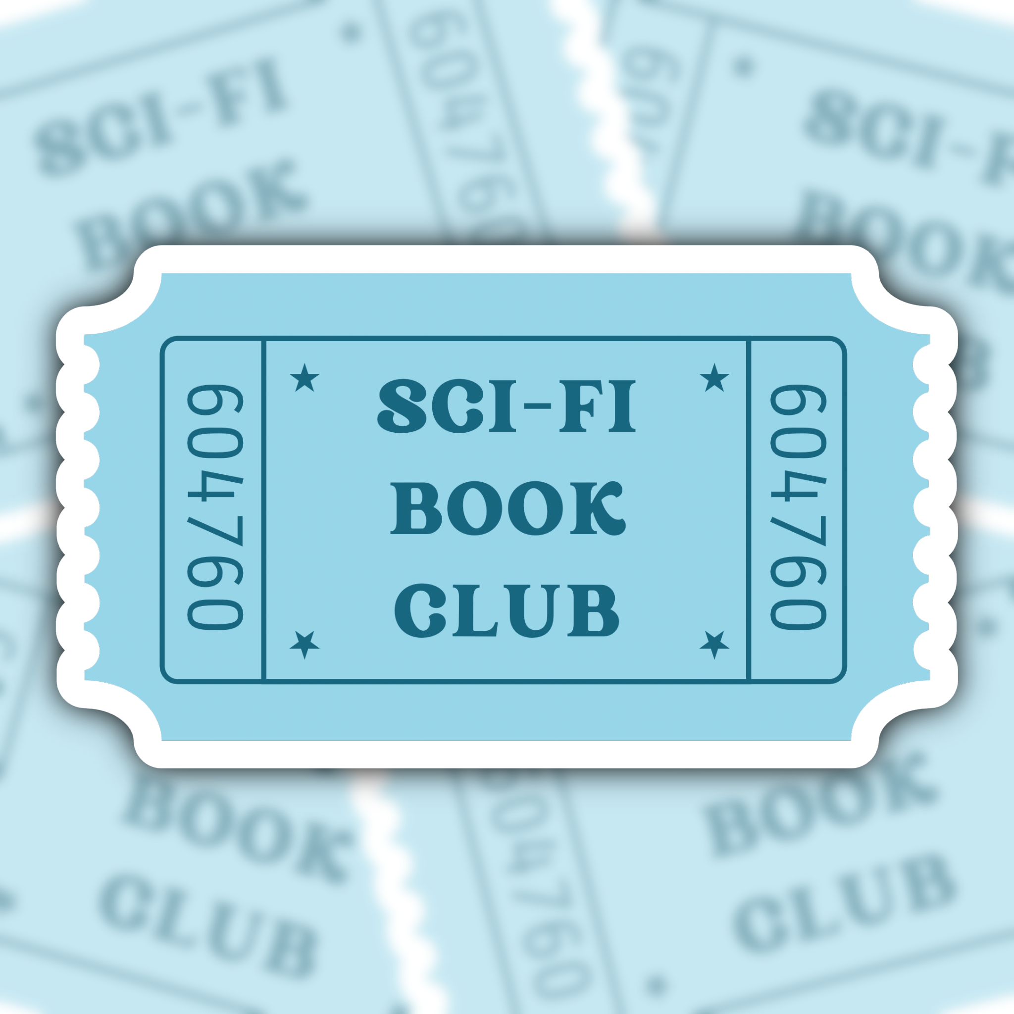 sci fi book club sticker - waterproof sticker - gifts for readers - RF design company