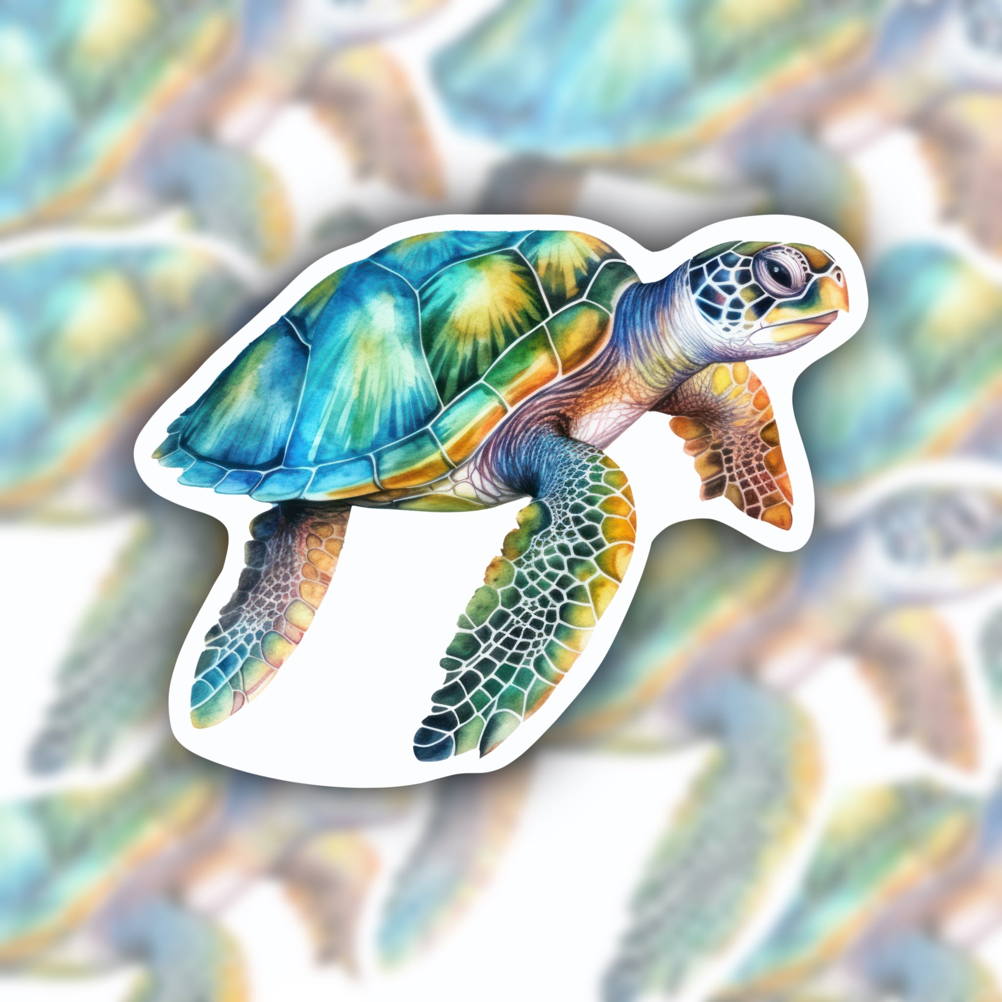 sea turtle sticker - waterproof sticker - RF design company