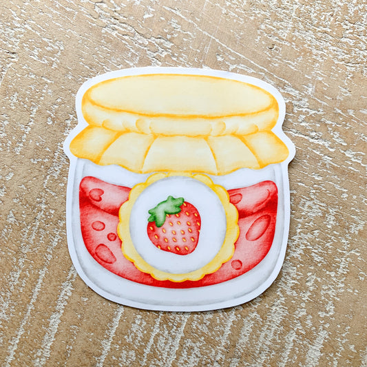 strawberry jam sticker - farmers market sticker - waterproof sticker - RF Design Company- trendy sticker