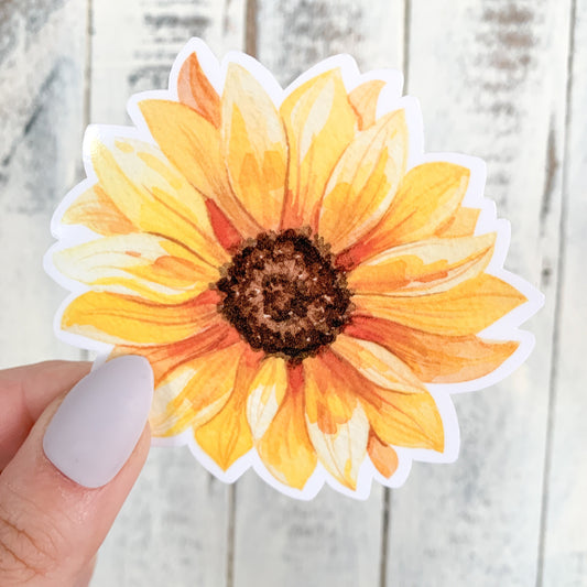 sunflower sticker - floral sticker - flower sticker - waterproof sticker - RF Design Company