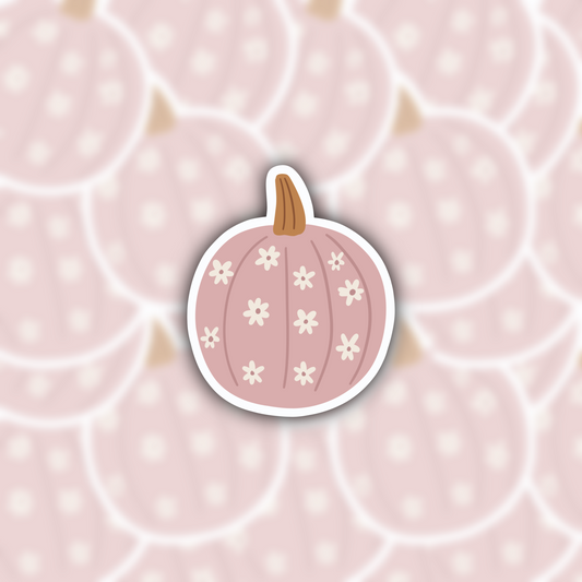 Floral Pink Pumpkin sticker