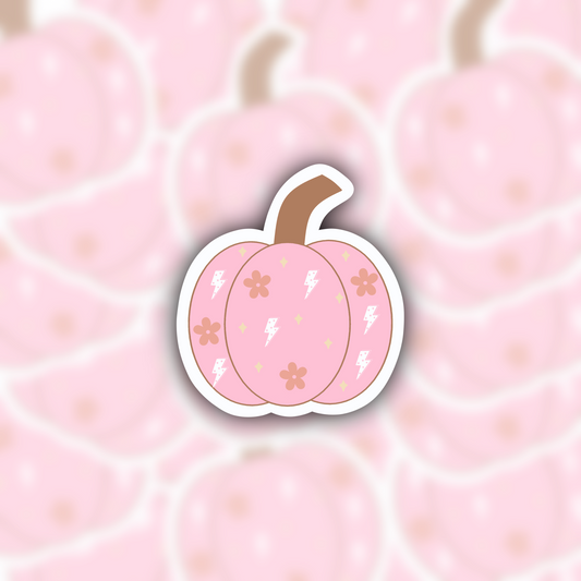 Trendy Retro Pink Pumpkin sticker