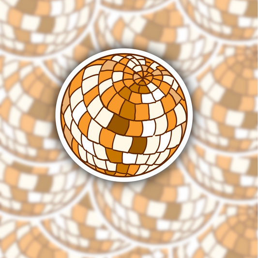 Orange Disco Ball sticker