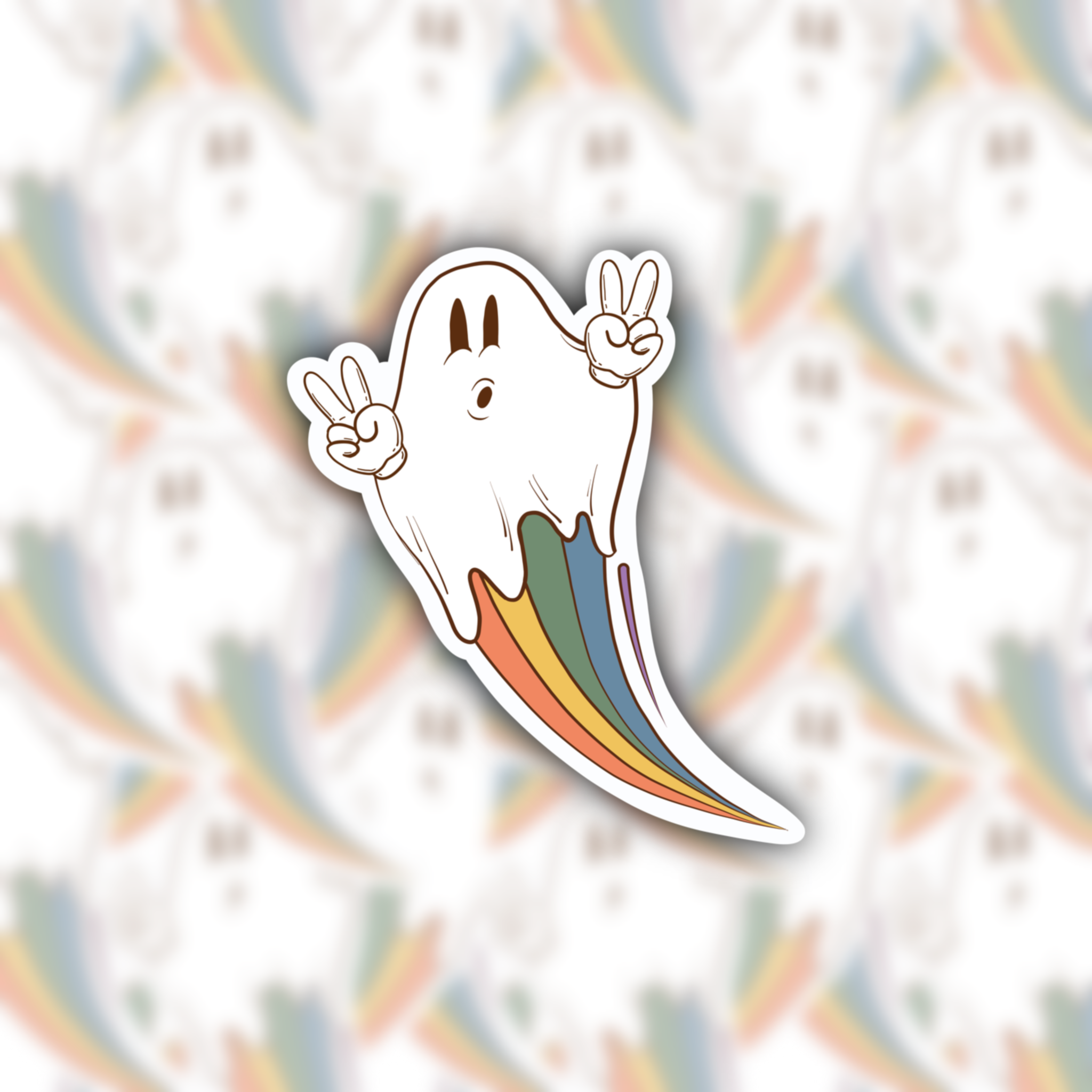 Rainbow Ghost sticker