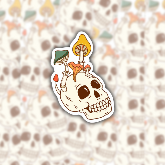 Skulls with Mushrooms sticker