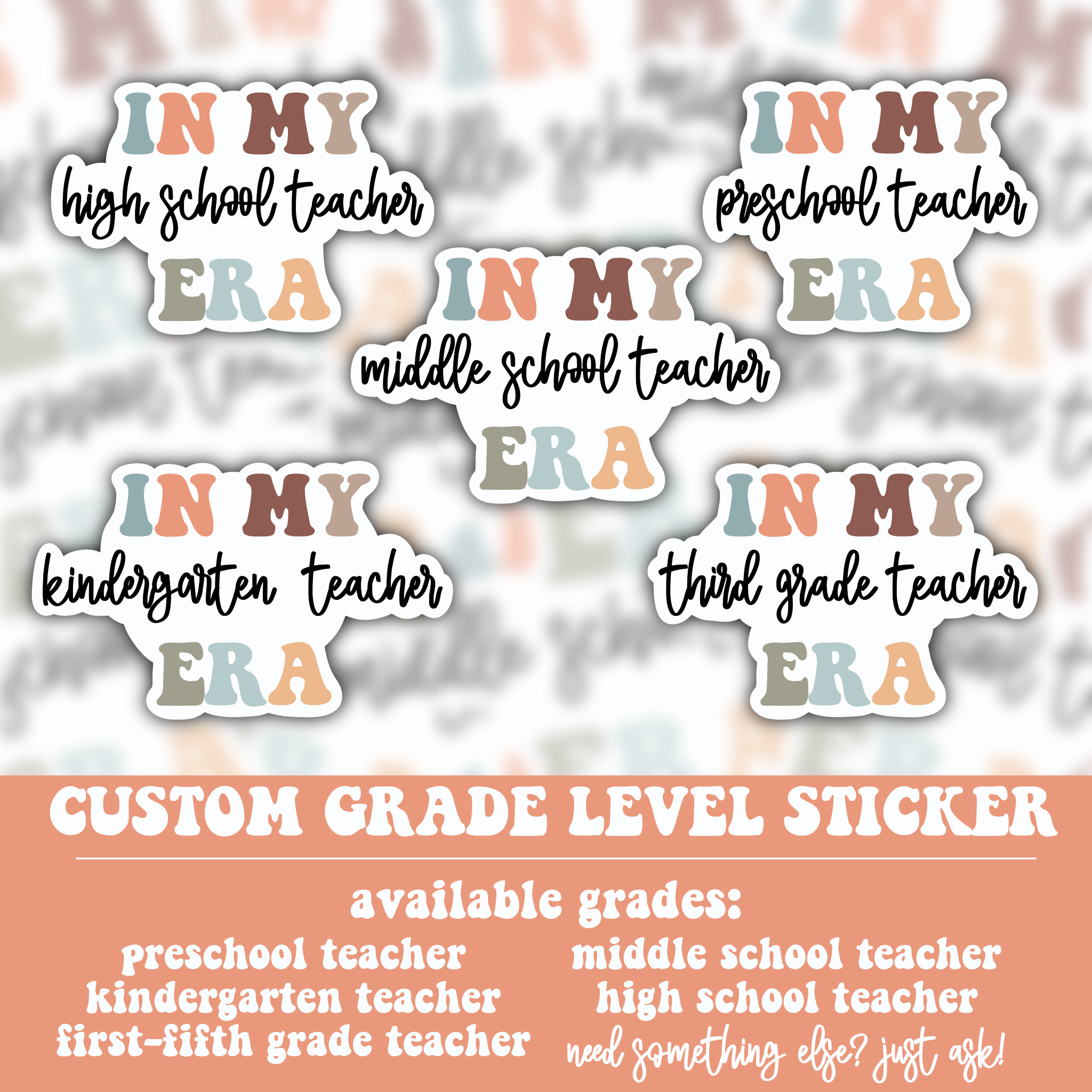 Personalized Teacher Eras Stickers