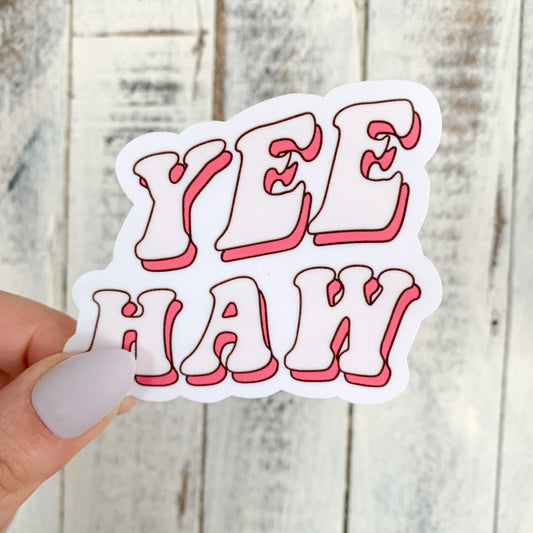 yee haw sticker - cowboy sticker - waterproof sticker - RF design company 