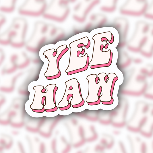 yee haw sticker - cowboy sticker - waterproof sticker - RF design company 